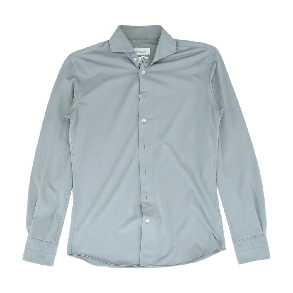 Gray Solid Long Sleeve Button Down