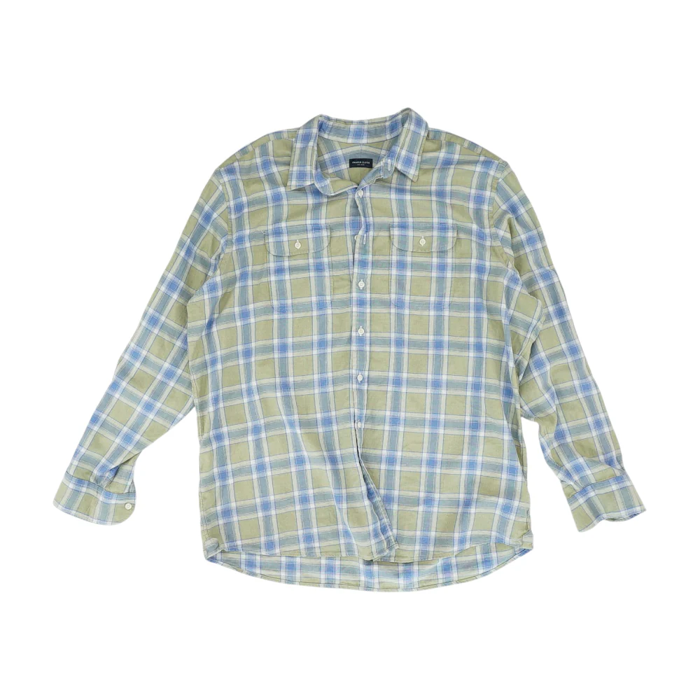 Green Plaid Long Sleeve Button Down