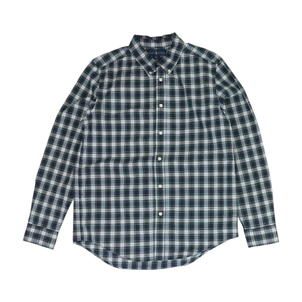 Green Plaid Long Sleeve Button Down
