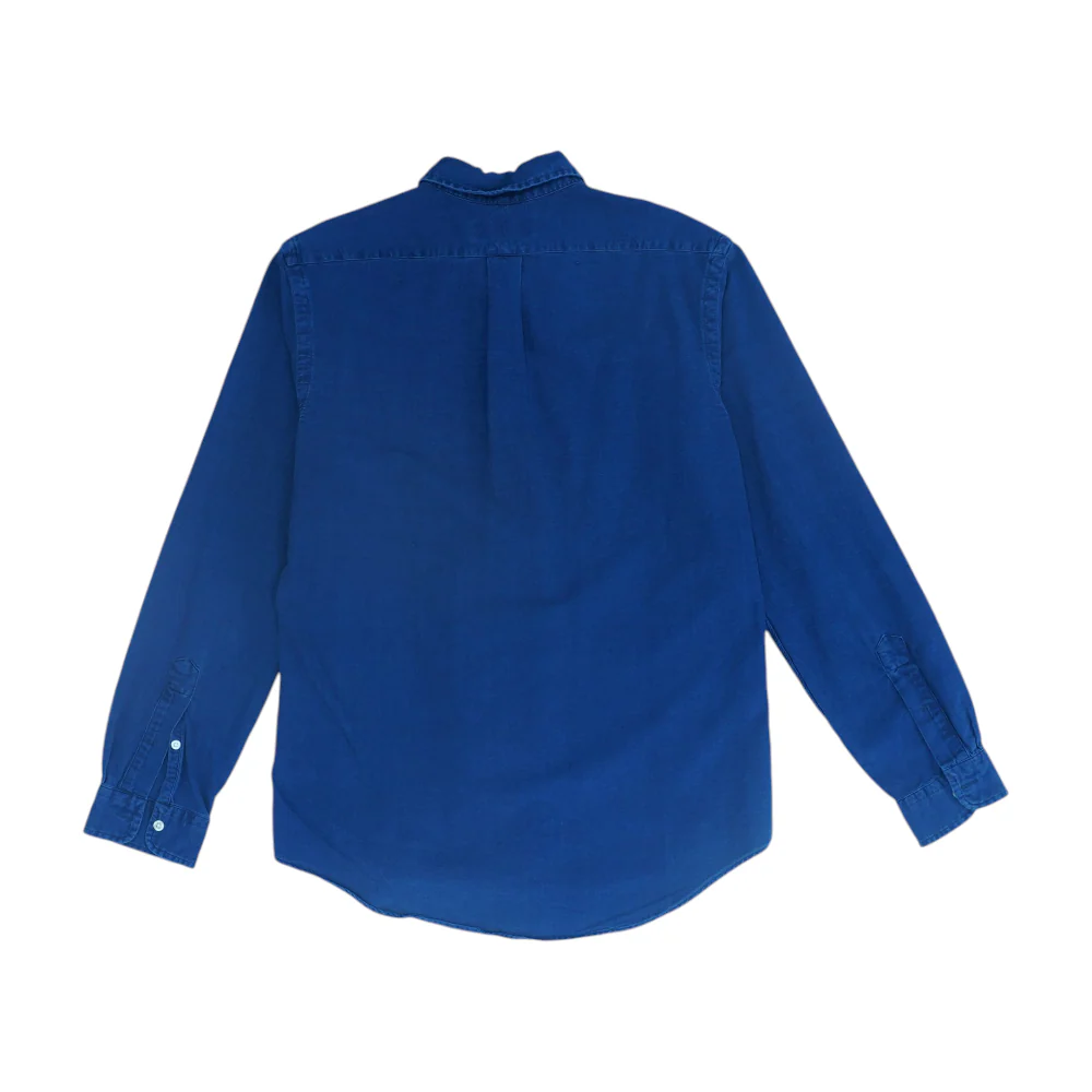 Blue Solid Long Sleeve Button Down - Image 2