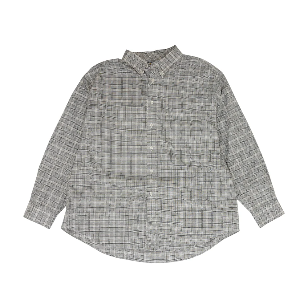 Gray Plaid Long Sleeve Button Down