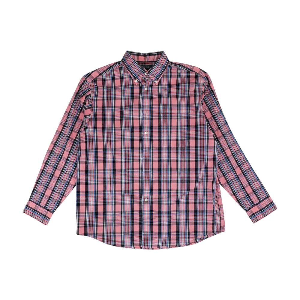 Pink Plaid Long Sleeve Button Down