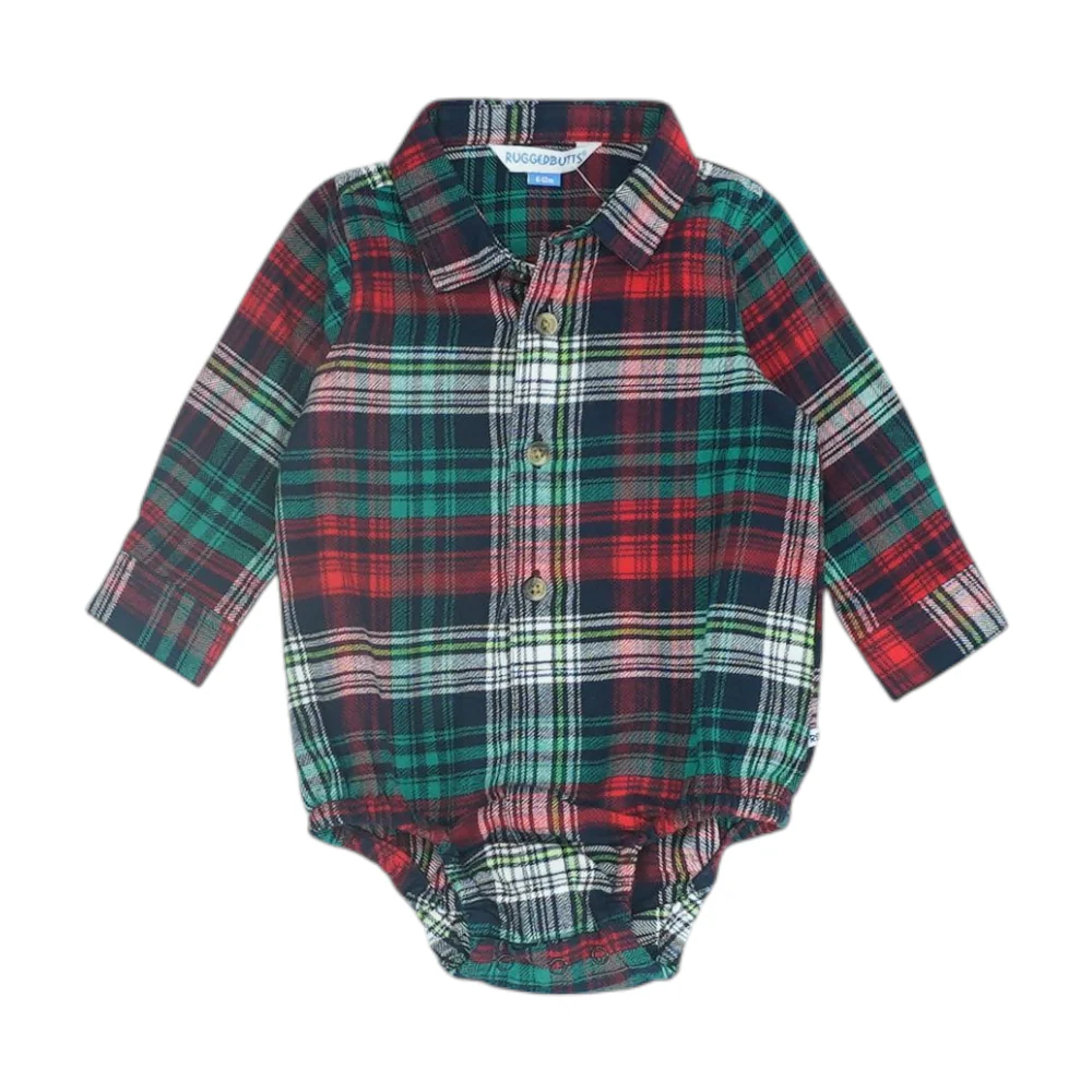 Red Plaid Long Sleeve Button Down