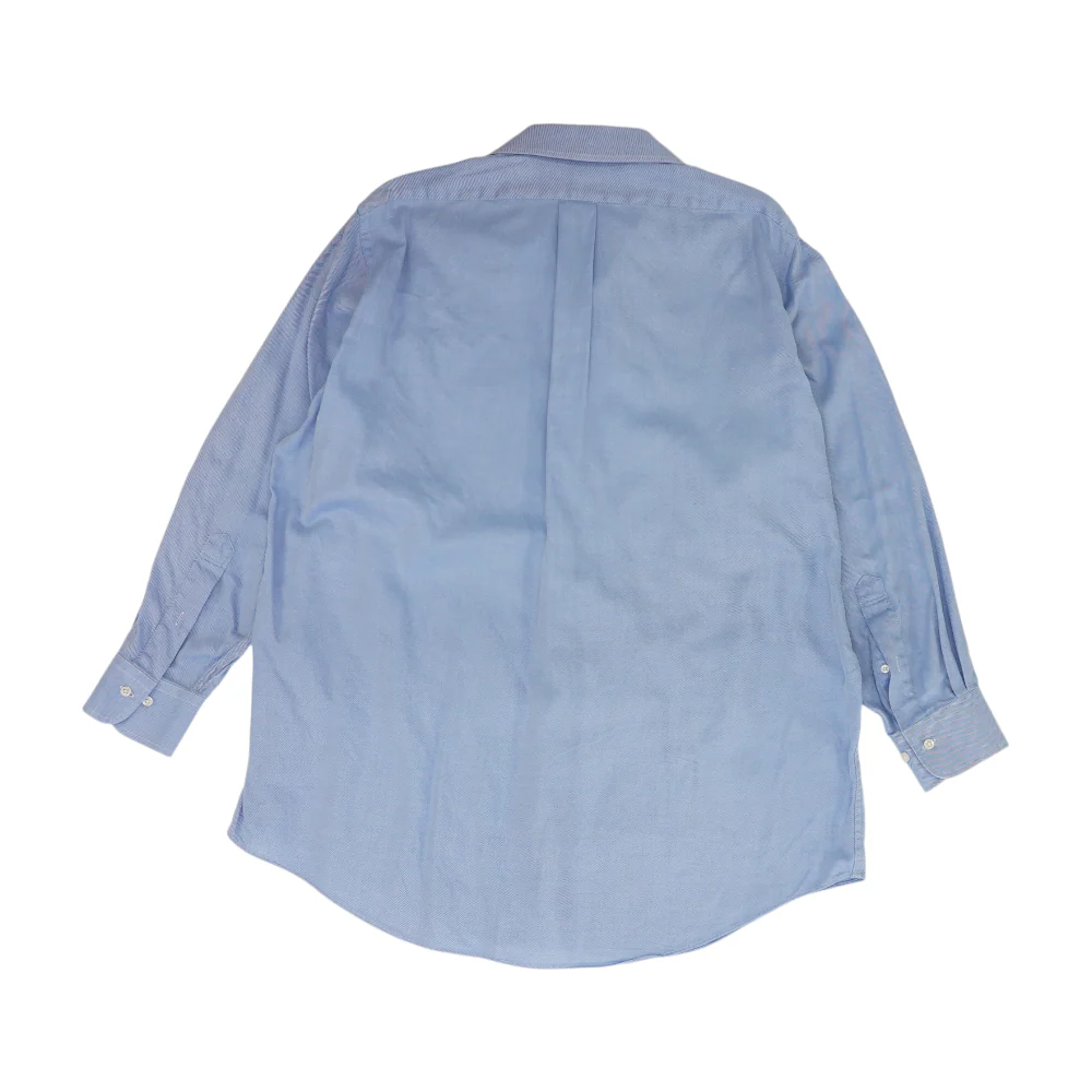 Blue Solid Long Sleeve Button Down - Image 2