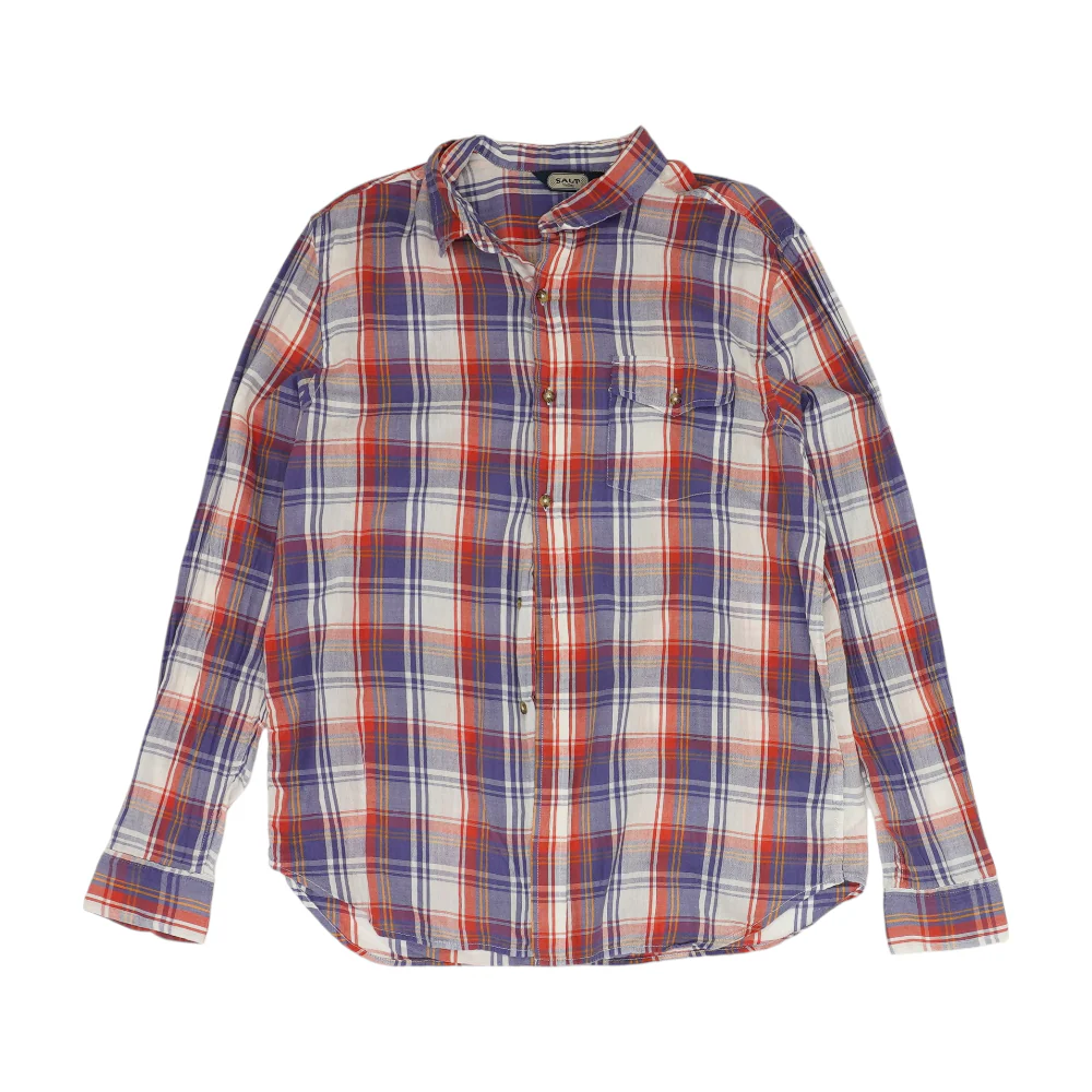 Blue Plaid Long Sleeve Button Down