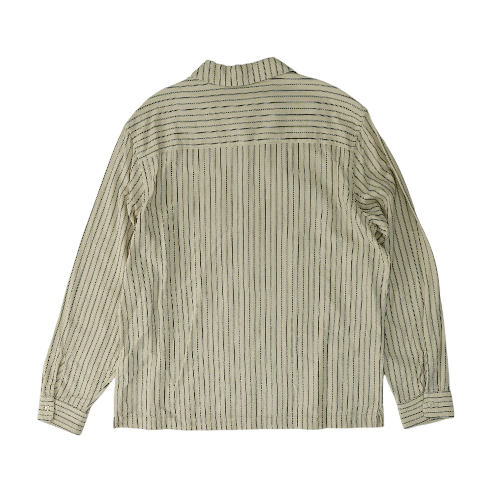 Beige Striped Long Sleeve Button Down - Image 2