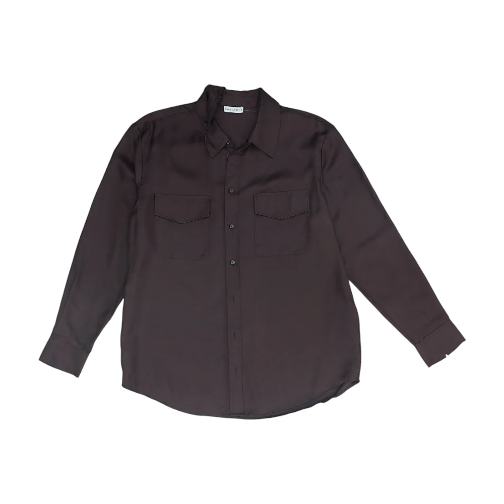 Burgundy Solid Long Sleeve Button Down