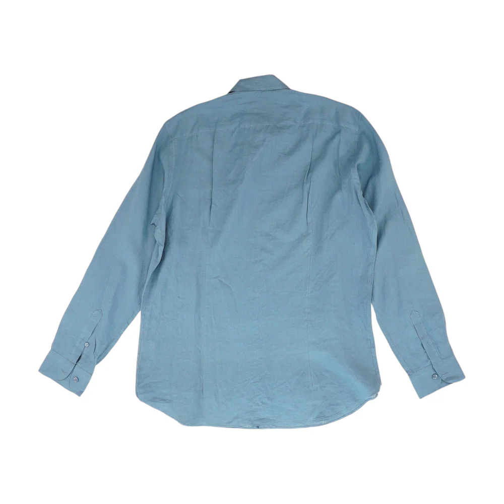 Blue Solid Long Sleeve Button Down - Image 2