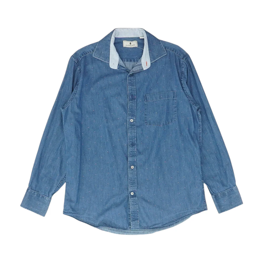 Blue Print Long Sleeve Button Down