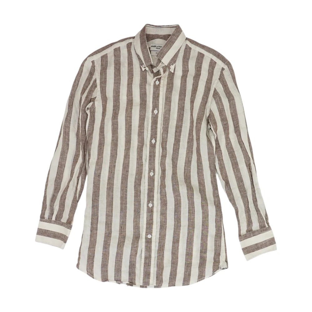 White Striped Long Sleeve Button Down