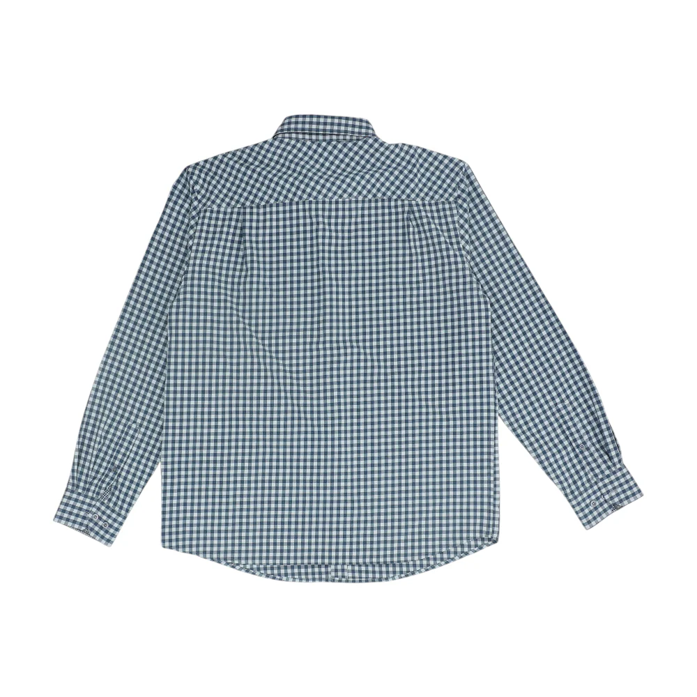 Navy Check Long Sleeve Button Down - Image 2