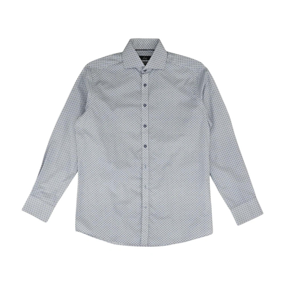 Blue Polka Dot Long Sleeve Button Down