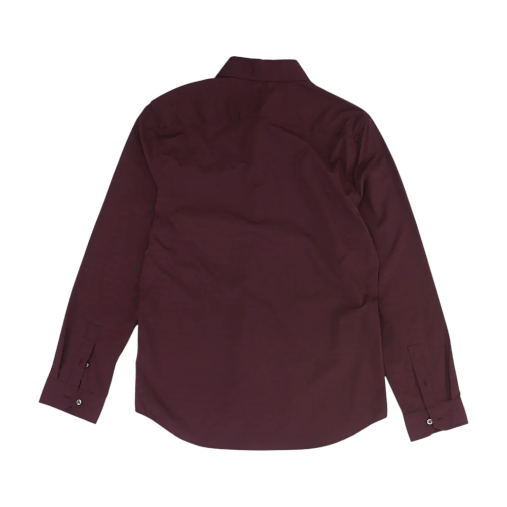 Maroon Solid Long Sleeve Button Down - Image 2
