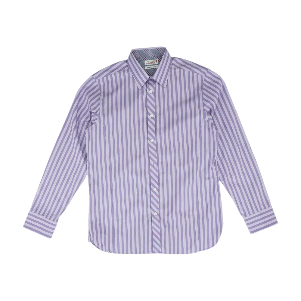Purple Striped Long Sleeve Button Down