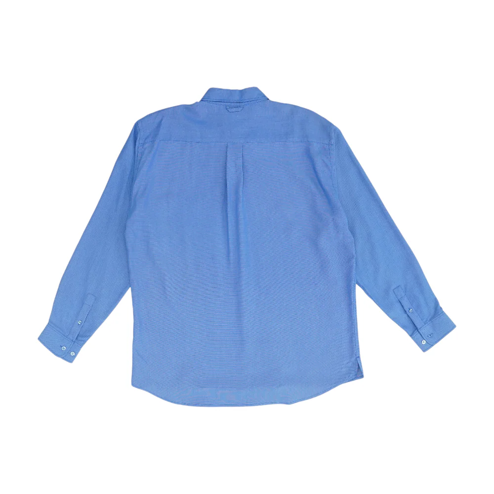 Blue Solid Long Sleeve Button Down - Image 2