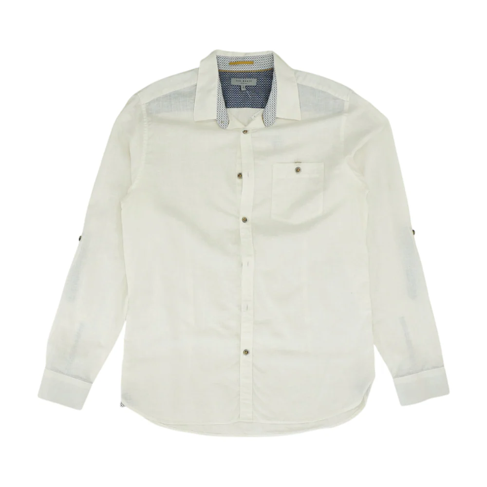 Ivory Solid Long Sleeve Button Down