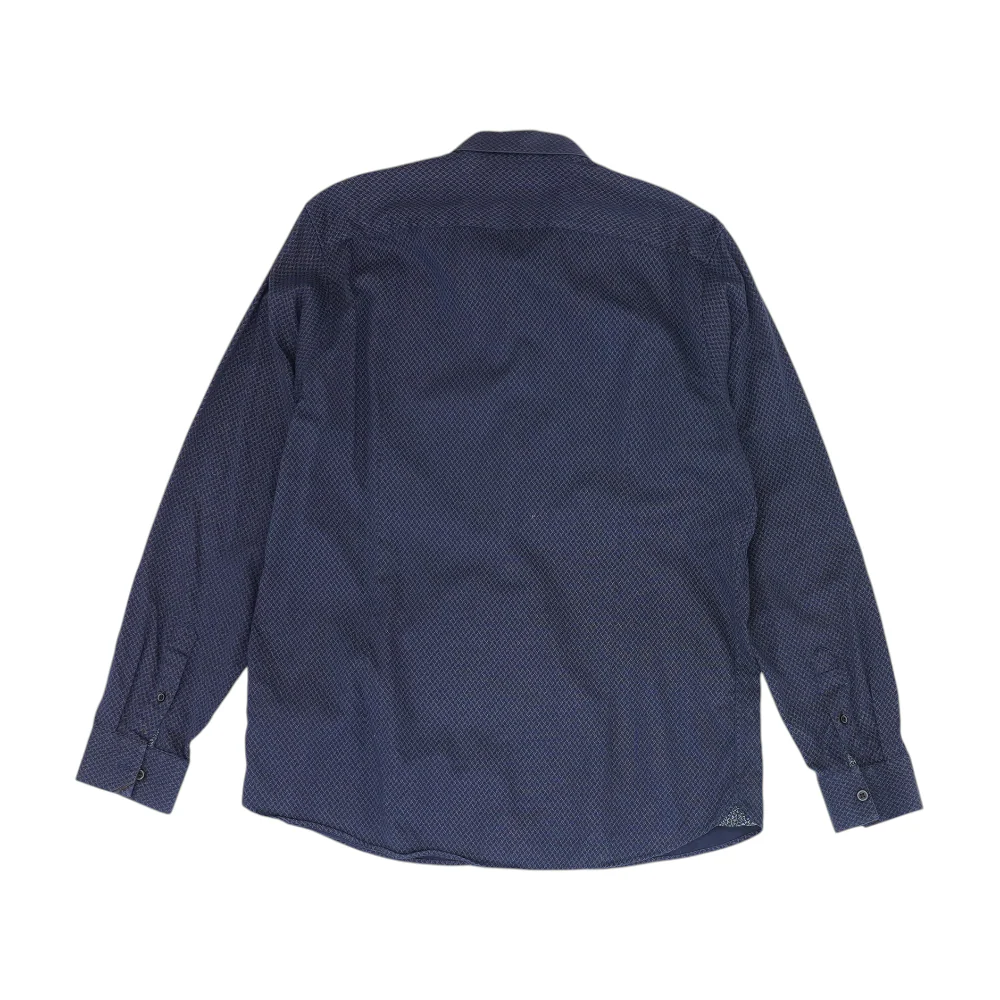 Navy Abstract Long Sleeve Button Down - Image 2