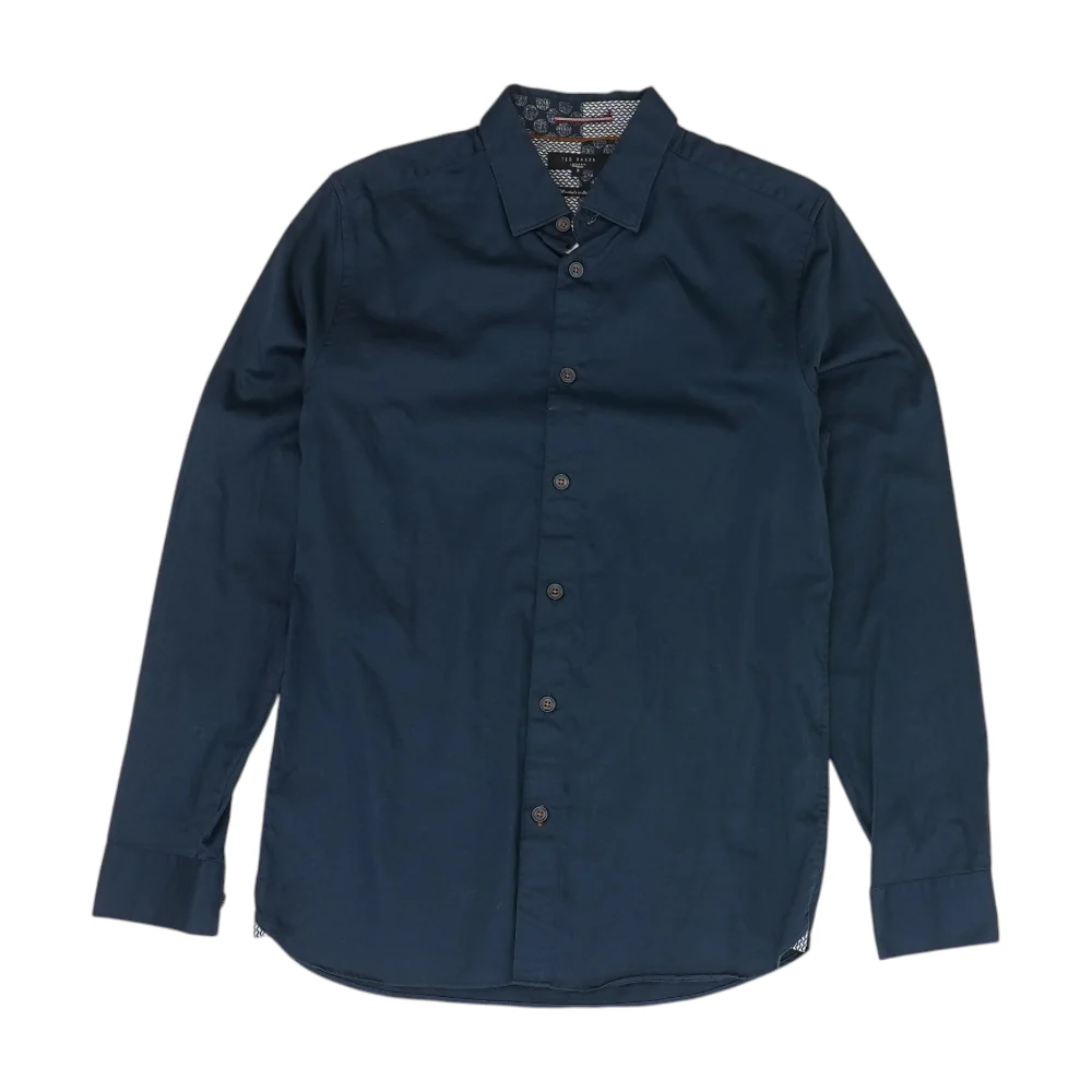 Navy Solid Long Sleeve Button Down