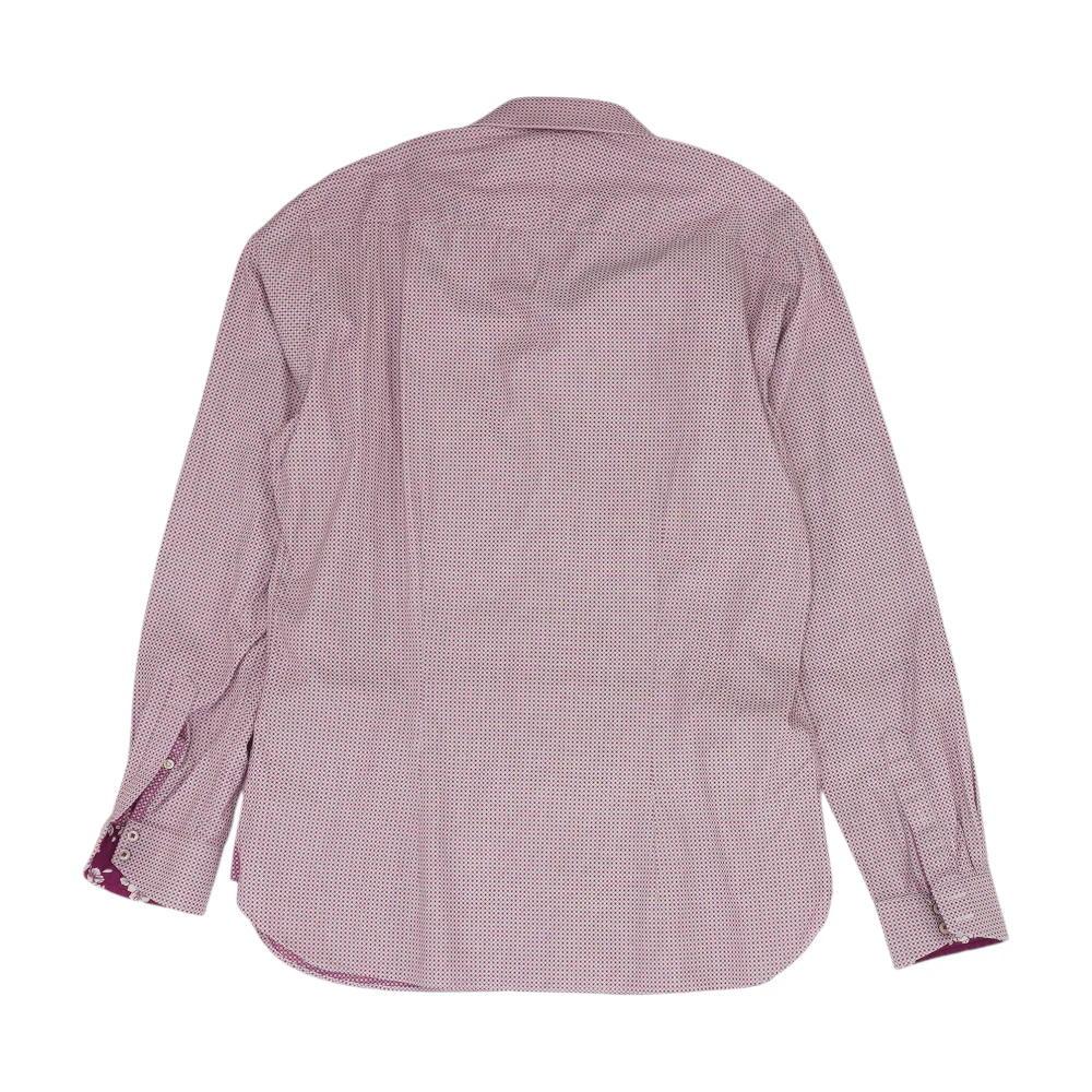 Magenta Abstract Long Sleeve Button Down - Image 2