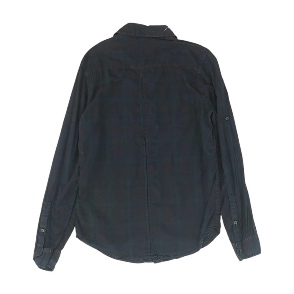Navy Plaid Long Sleeve Button Down - Image 2
