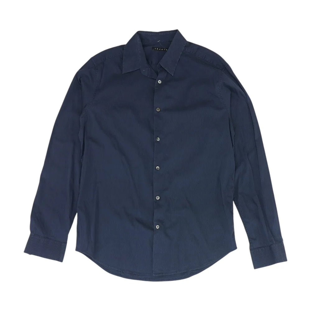 Navy Striped Long Sleeve Button Down