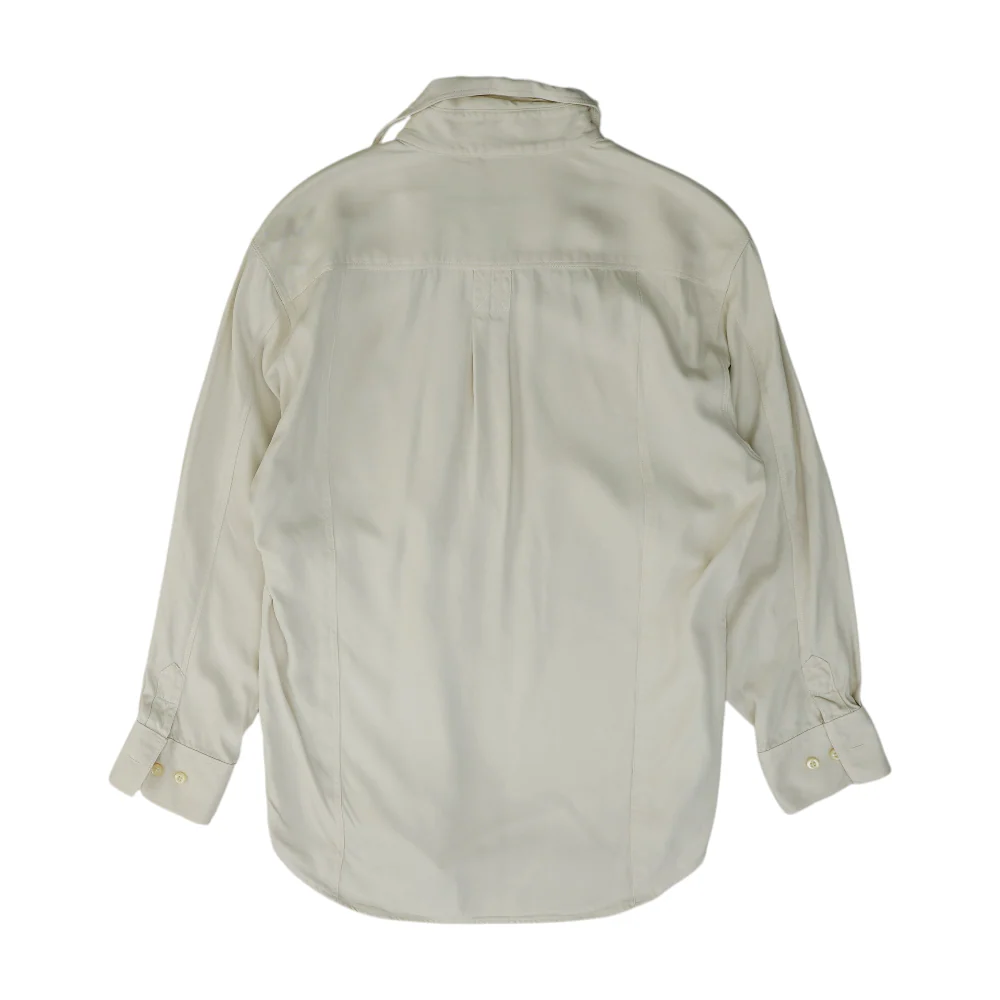 Beige Solid Long Sleeve Button Down - Image 2