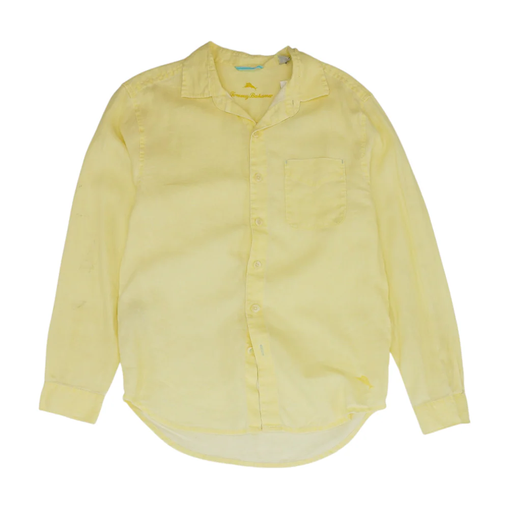 Yellow Solid Long Sleeve Button Down