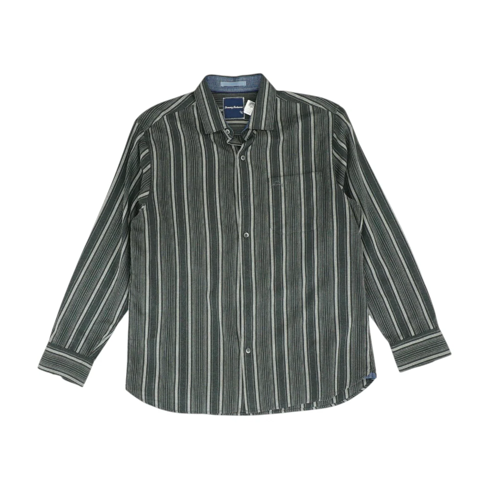 Gray Striped Long Sleeve Button Down