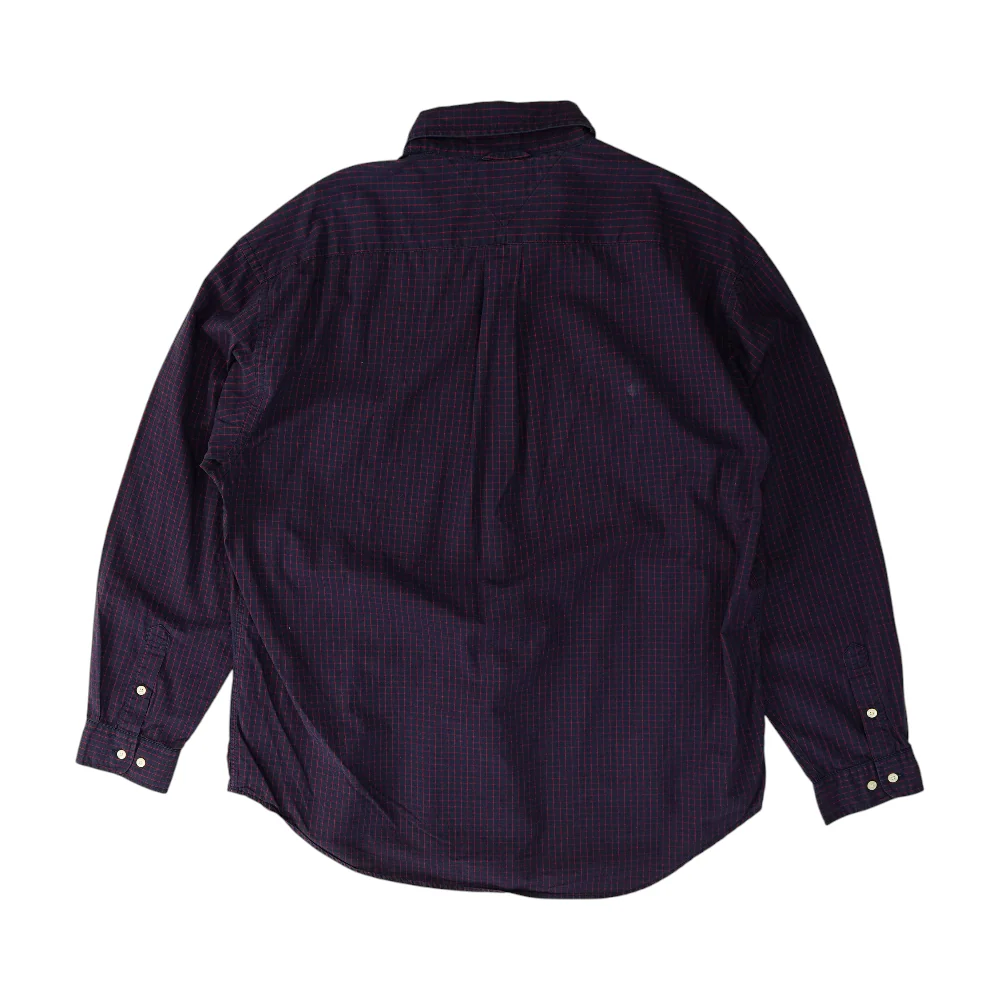 Navy Check Long Sleeve Button Down - Image 2