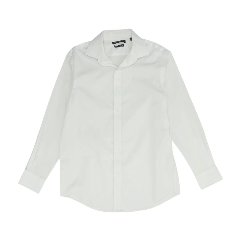 White Solid Long Sleeve Button Down