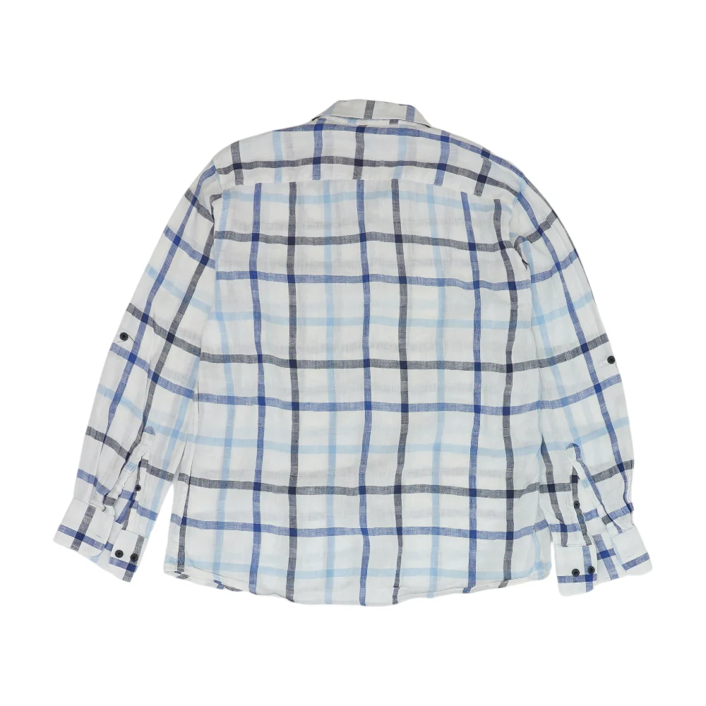 White Plaid Long Sleeve Button Down - Image 2