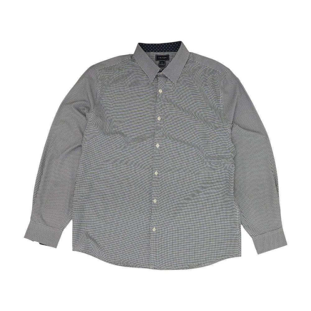 White Check Long Sleeve Button Down