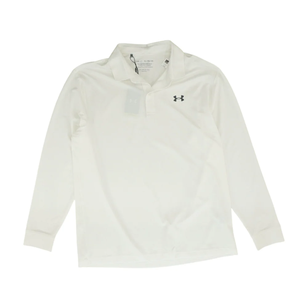 White Solid Long Sleeve Polo