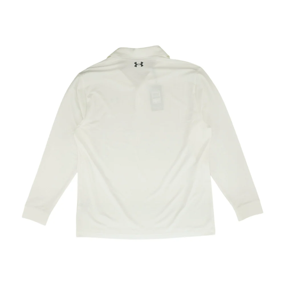 White Solid Long Sleeve Polo - Image 2