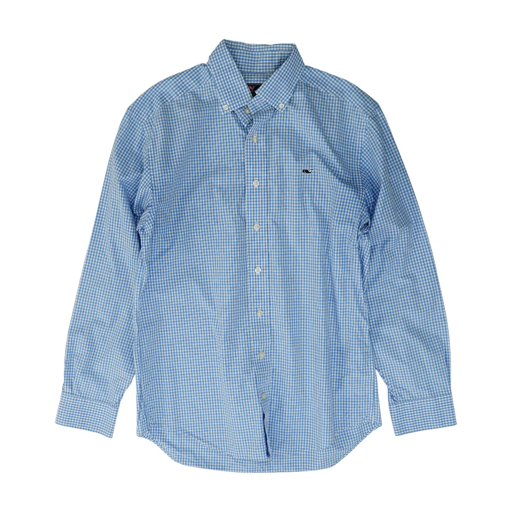 Blue Check Long Sleeve Button Down