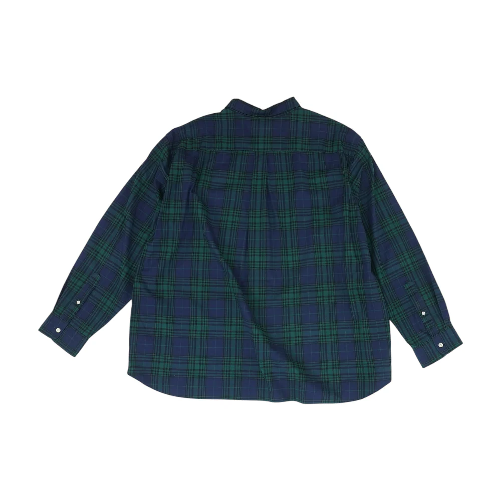 Navy Plaid Long Sleeve Button Down - Image 2