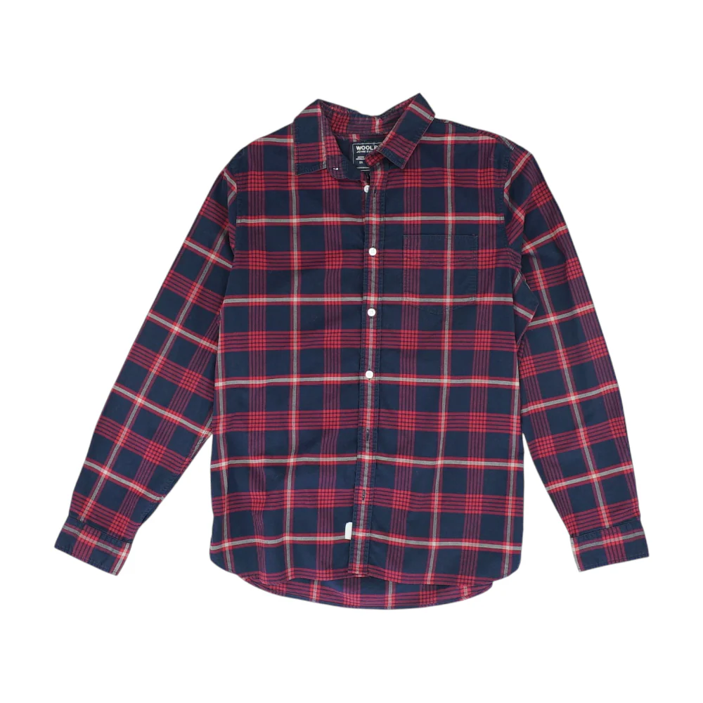 Navy Plaid Long Sleeve Button Down