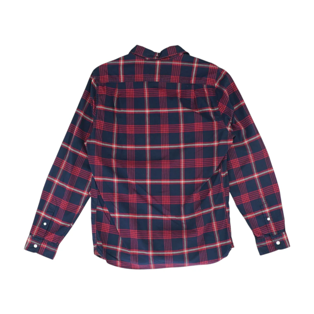 Navy Plaid Long Sleeve Button Down - Image 2