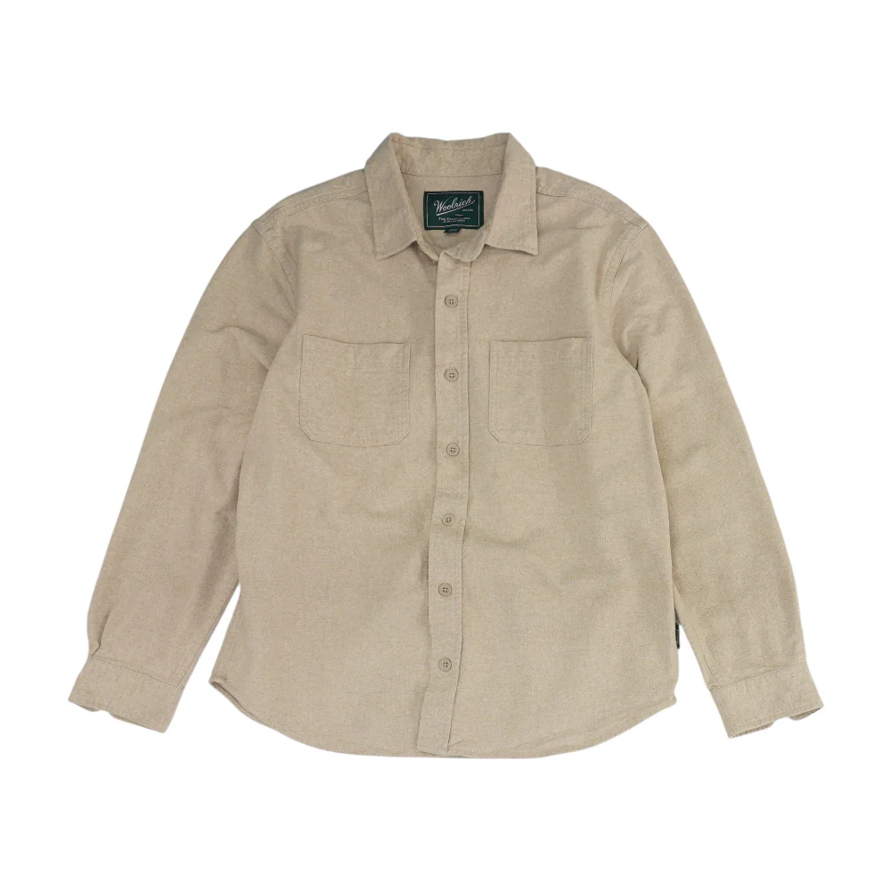 Tan Solid Long Sleeve Button Down