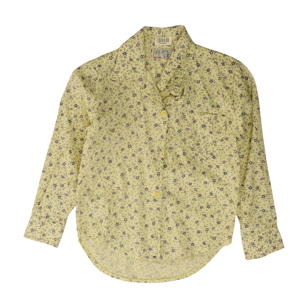 Vintage Yellow Floral Long Sleeve Button Down