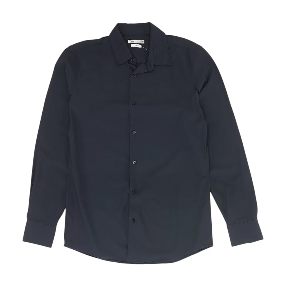 Navy Solid Long Sleeve Button Down