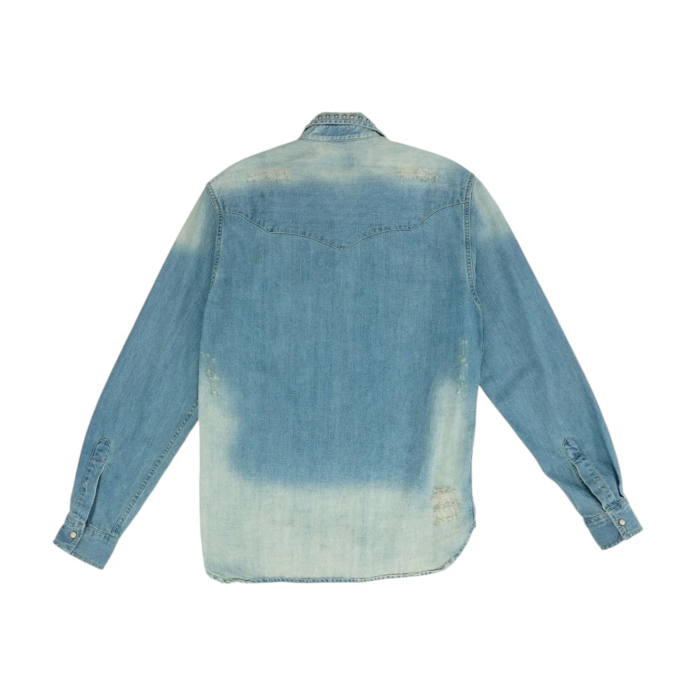 Blue Solid Long Sleeve Button Down - Image 2
