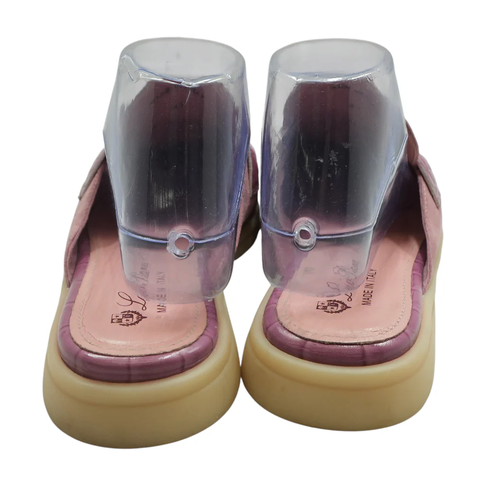 Noisette Rose Suede and Alligator Skin Charms Walk Babouche - Image 2