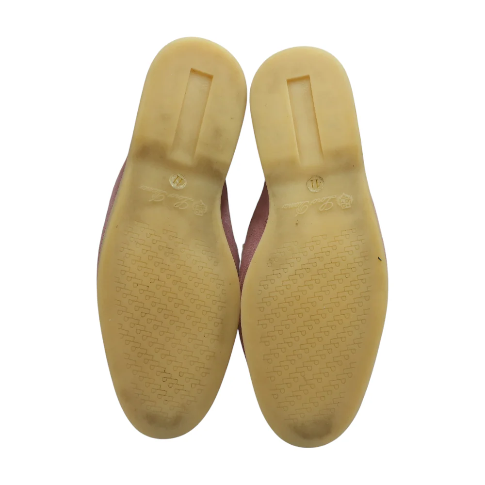 Noisette Rose Suede and Alligator Skin Charms Walk Babouche - Image 3