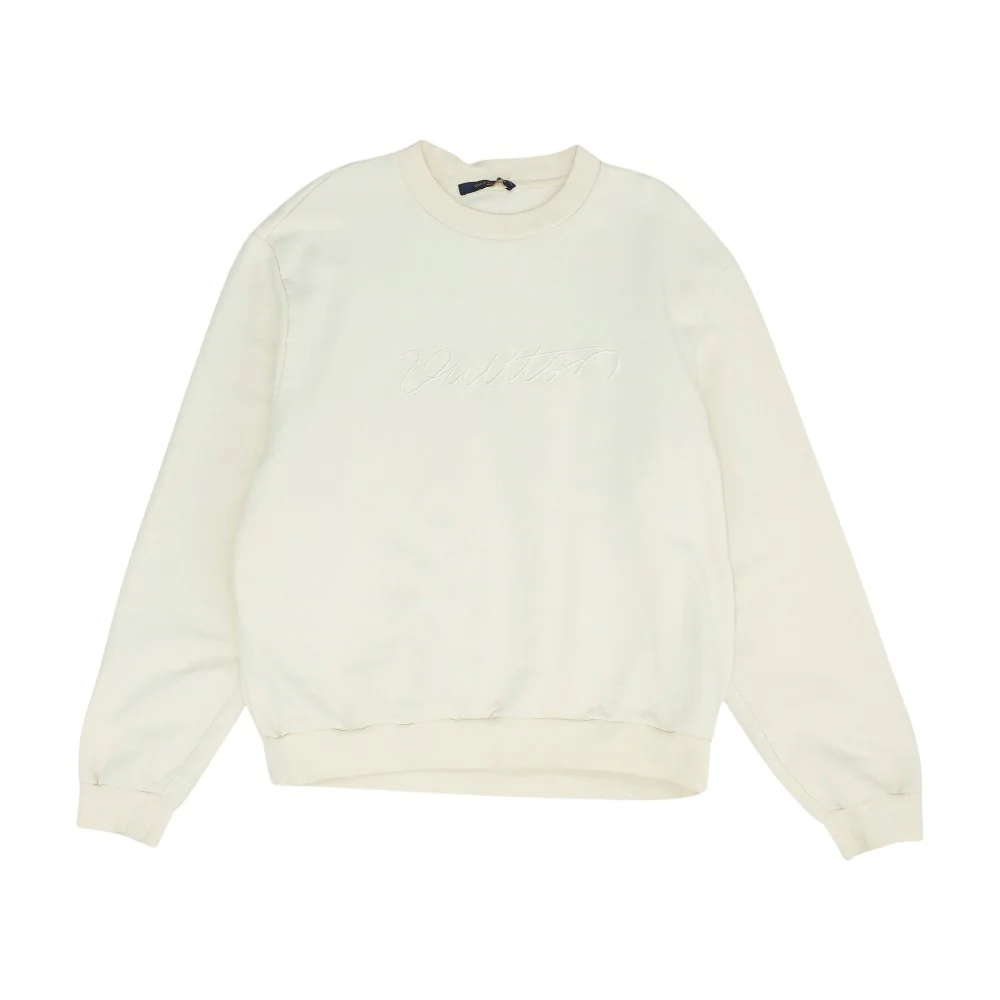 Ivory Embroidered Signature Crewneck