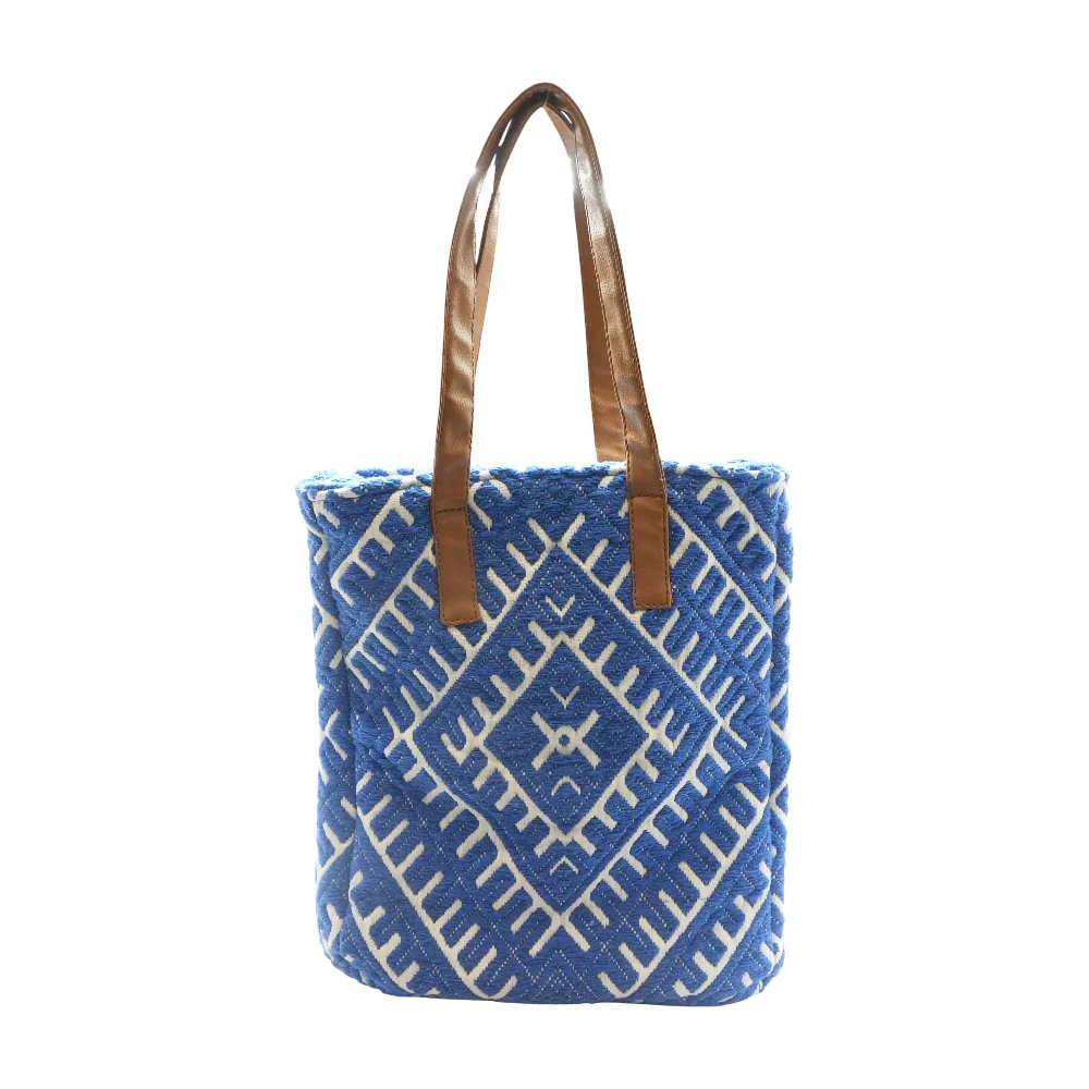 Stitched Geometric Tote - Image 2