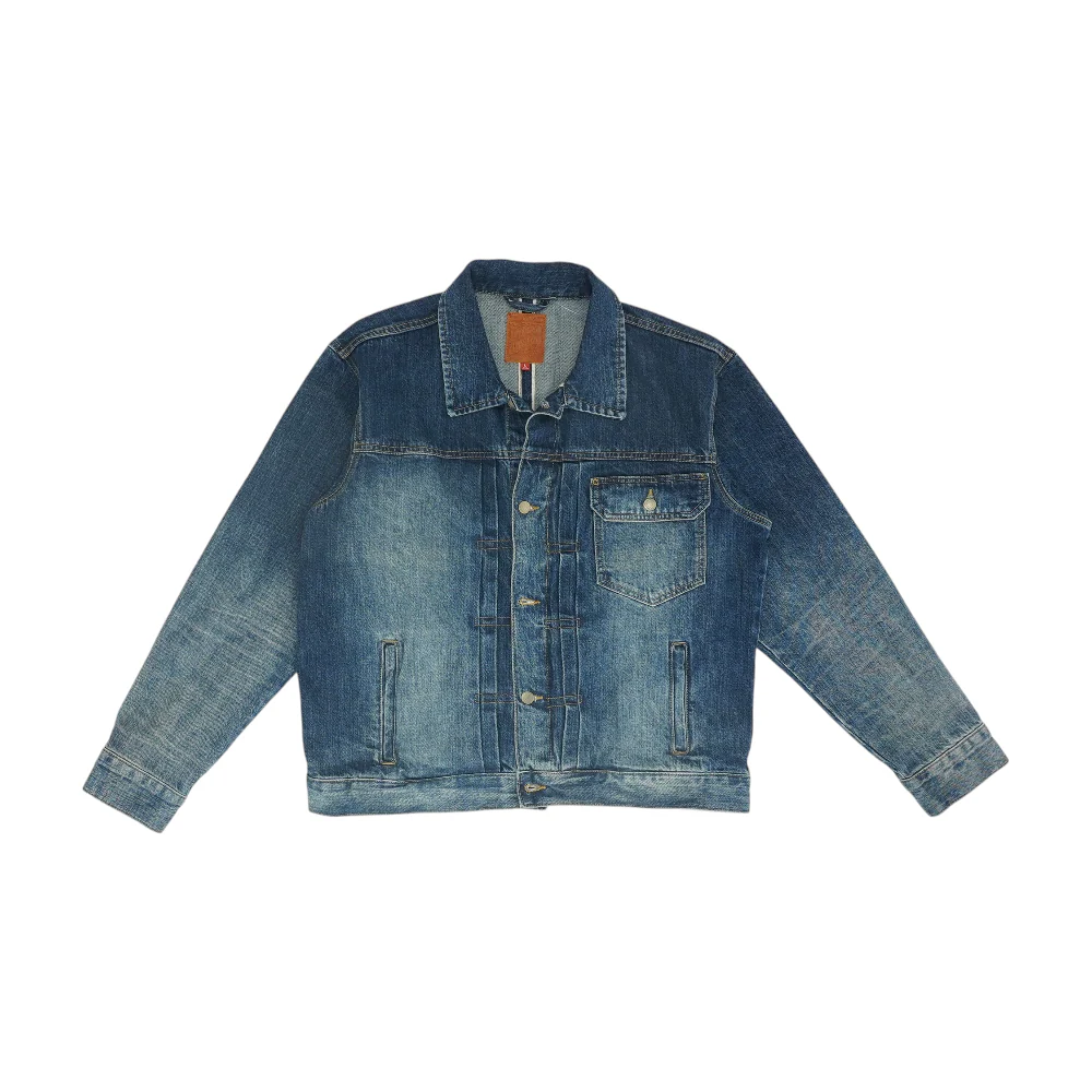 Navy Solid Denim Jacket