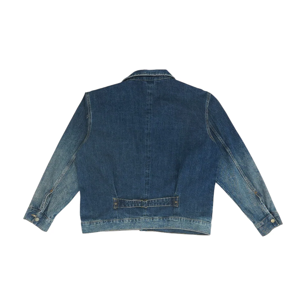 Navy Solid Denim Jacket - Image 2
