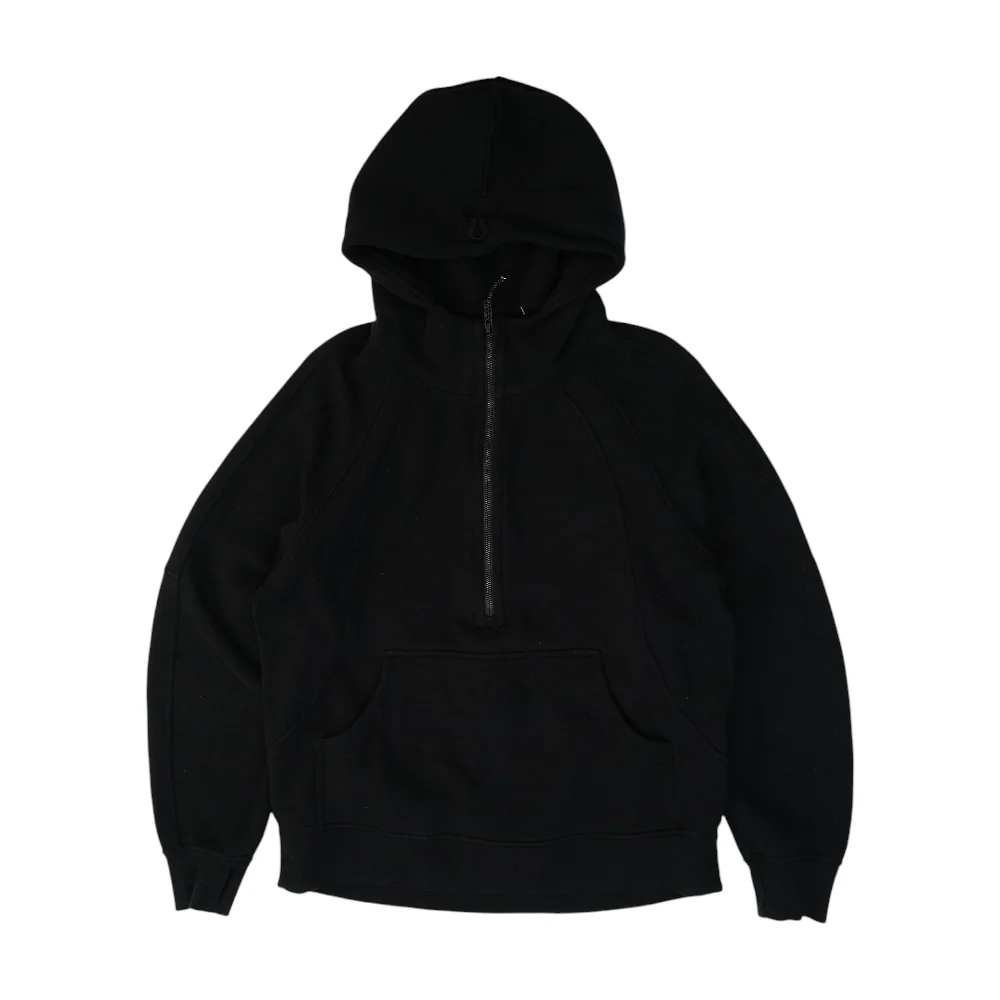 Black Solid 1/4 Zip Pullover