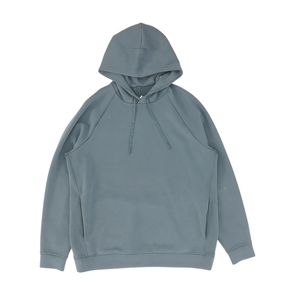 Blue Solid Hoodie Pullover